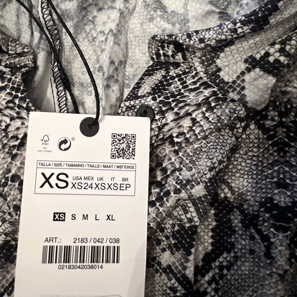 NWT Zara Snakeprint Shirt Dress - Size XS - Picture 9 of 9